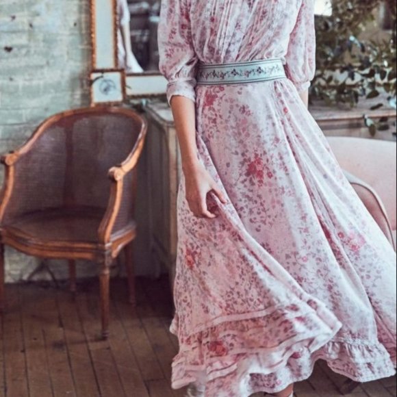 FLASH SALE!🍂LoveShackFancy-Nayva Silk Floral Midi/Maxi Skirt🍁EUC! Size 4 - Picture 3 of 9